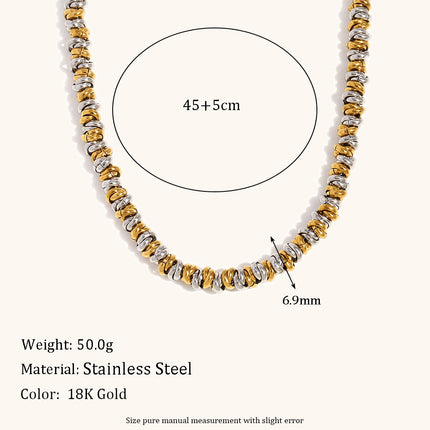 Women's Simple Niche Design Necklace Two-tone Ring Bracelet