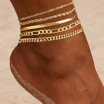 New 6-piece Anklet Personality Chain Like Flat Snake