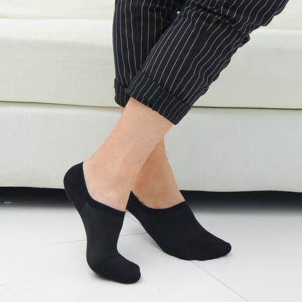 Summer Men's Bamboo Fiber Mesh Invisible Boat Socks