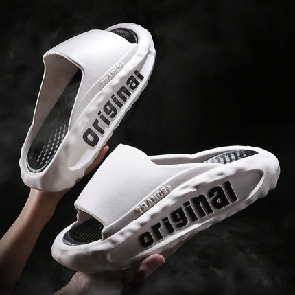 Men's Slippers Thick Bottom For Outdoors Trendy Non-slip Wear-resistant