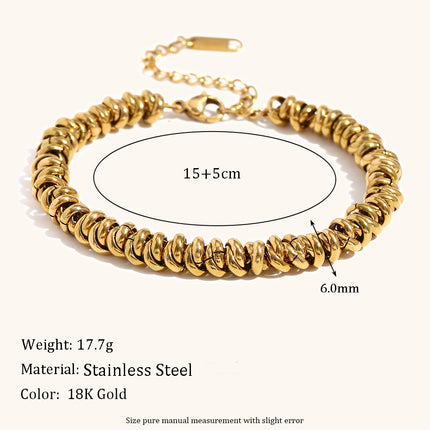 Women's Simple Niche Design Necklace Two-tone Ring Bracelet