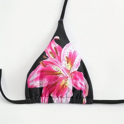 New Printed Swimsuit Bikini Slim Wrap Skirt Three-piece Set For Women