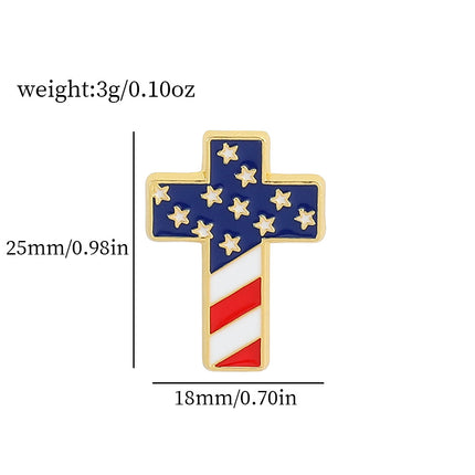 American Flag Series Gold M Badge Independence Day Alloy Brooch
