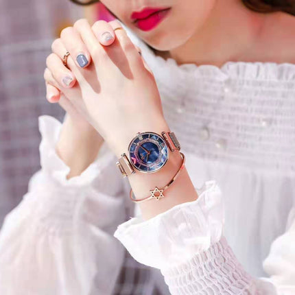Women's Waterproof Magnetic Mesh Strap Watch