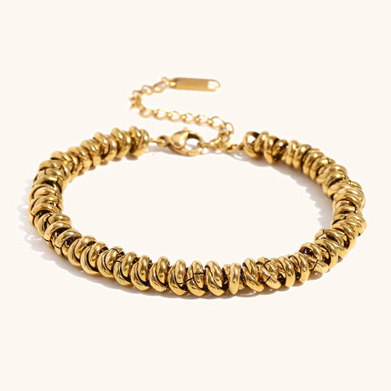 Women's Simple Niche Design Necklace Two-tone Ring Bracelet