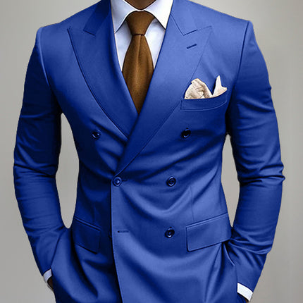 New Men's Printed Posterior Median Split Suit Jacket