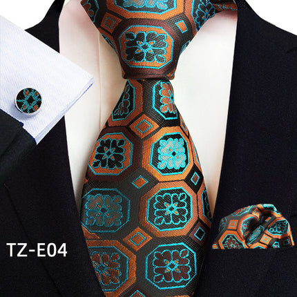 Paisley Tie Square Scarf Pocket Square Cufflinks Three-piece Set