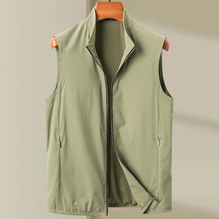 Casual Men's Vest Simple But Elegant Comfortable Lightweight Stand Collar Waistcoat