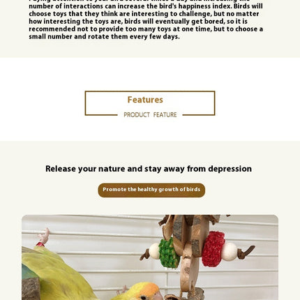 Parrot Bird Bite Toy String Relieving Stuffy Decorative Color Pendant