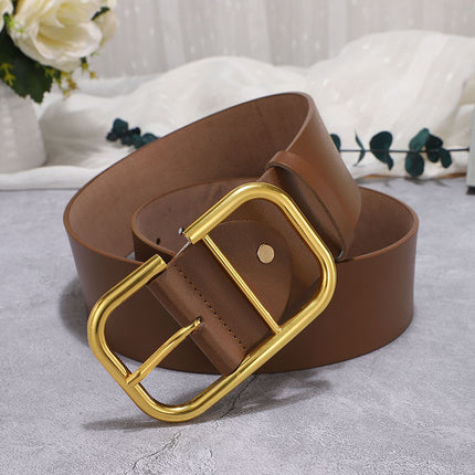 Women's Cowhide Wide Belt Waist Seal