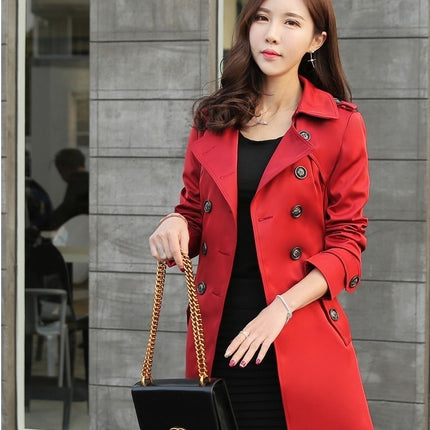 Women's Fashion Trench Coat Mid-length Coat