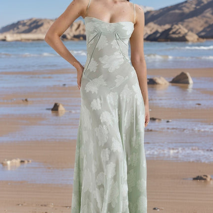 Sexy Flowers Lace Suspender Dress Summer Fashion Slim Back Lace-up Long Dresses Party Evening Club Clothing For Women