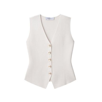 Spring And Summer Style V-neck Flat Needle Vest Top