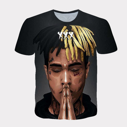 3D Digital Printing Round Neck Men's And Women's T-shirts