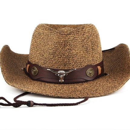 Outdoor Sunshade Western Denim Mixed Color Straw Hat