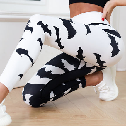 Popular Yoga Pants Women's Gradient Contrast Printing Seamless High Waist