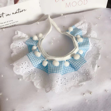Cute Pet Lace Trim Scarf Saliva Towel