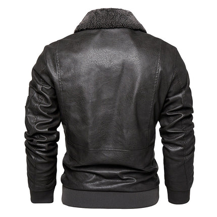 Foreign Trade New Men's Casual Fashion Leather Slim Fit Leather Jacket Coat