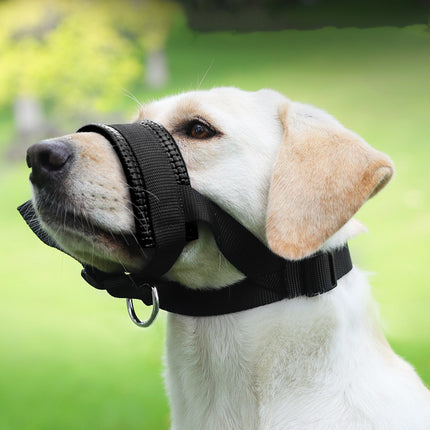 Dog Mouth Muzzle Anti Bark Dog Collar Breathable Dog Training Tool Nylon Muzzle Set With Stripes Summer Pet Leashes