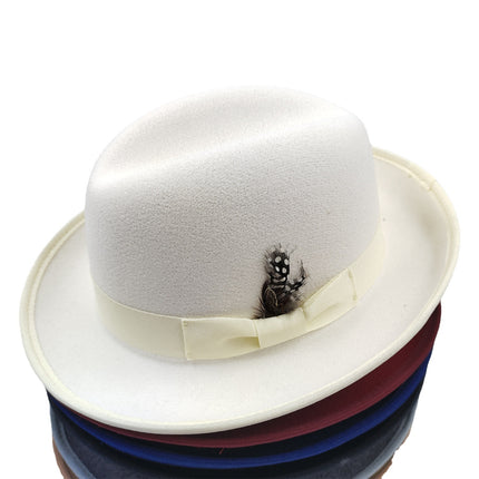 Men's Billycock Feather Fur Felt Hat