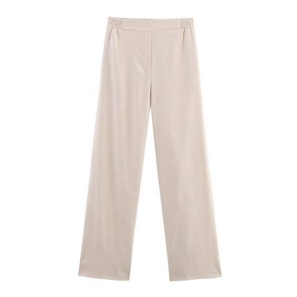 Linen Double Breasted Suit Jacket Linen Wide Leg Pants Suit