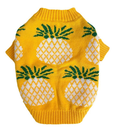 Cute Pineapple Print Jarre Aero Bull Autumn And Winter Christmas Pet Clothes