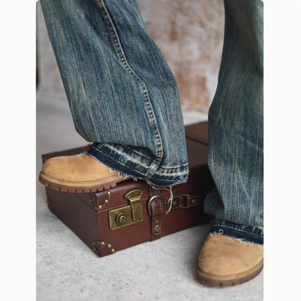 Loose Straight Leg Micro Flared Jeans For Men