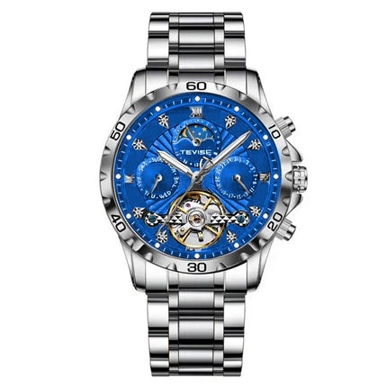 Fashion Business Men's Waterproof Tourbillon Steel Belt Mechanical Watch