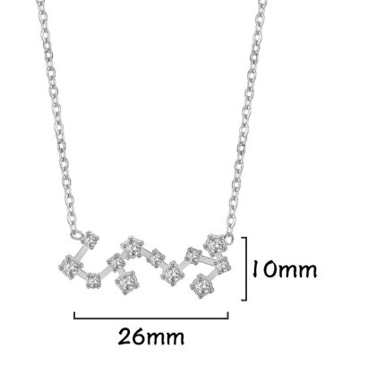 A Stainless Steel Necklace With Diamond-encrusted Pendant For The Twelve Zodiac Signs