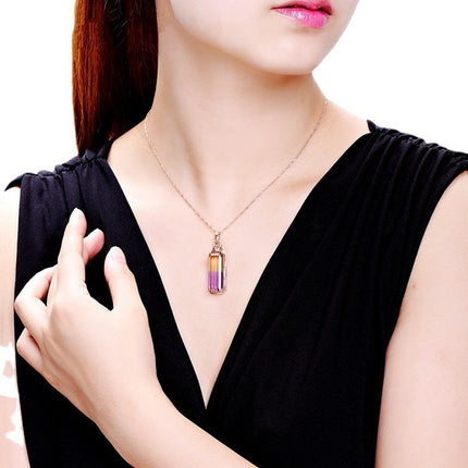 Women's 18K Rose Gold Plated Ametrine Necklace