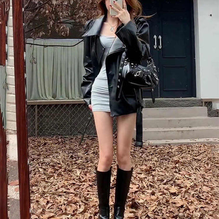 Leather Coat Women's Autumn All-matching