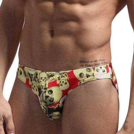 Printed Fashionable Low Waist Men's Youth Swimming Trunks