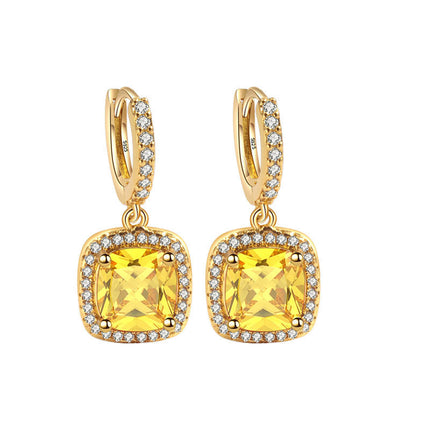 S925 Sterling Silver Inlaid Zircon Earrings