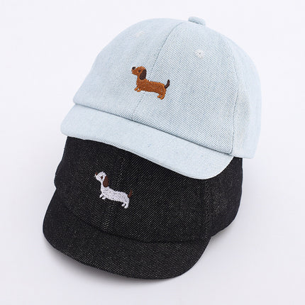 Babies' Spring And Summer Denim Puppy Cute Small-month Baseball Cap