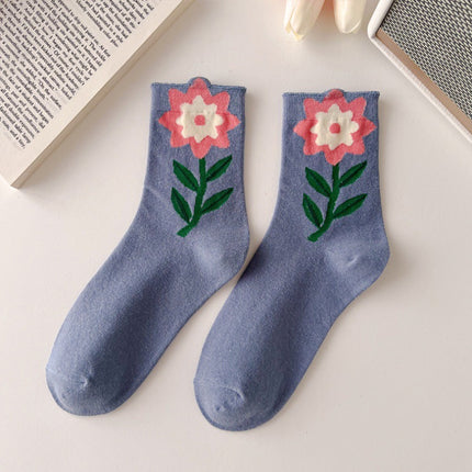 Three-dimensional Tulip Cotton Socks Tube Socks College Style