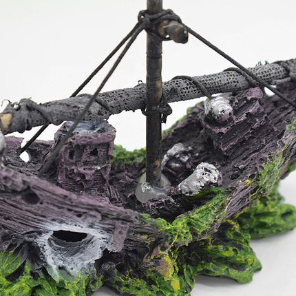 Aquarium Landscape Glass Fish Tank Decoration Small Net Boat