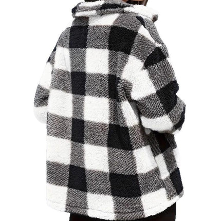 Women's Plaid Plush Long-sleeved Winter Fashion Casual Jacket