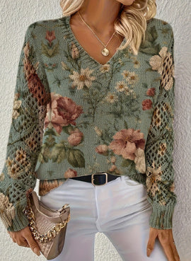 Printed Casual Cape Coat Cardigan Sweater