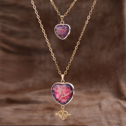 Moonstone Pendant Double Chain Necklace