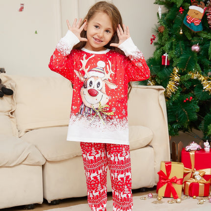 Christmas Print Long Sleeve Casual Parent-Child Suit