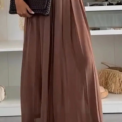 Women's Solid Color Casual Loose Pleated Skirt