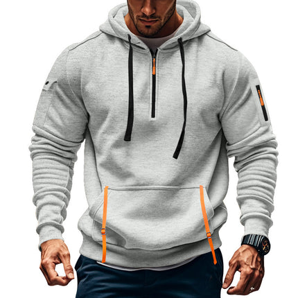 Men's Casual Multi-zipper Arm Pocket Sweatshirt