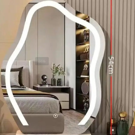 Large Makeup Mirror Cloud Shape Vanity Mirror 3 Colors LED Lights 220V