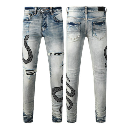 Street Fashion Wash Distressed Skinny Jeans