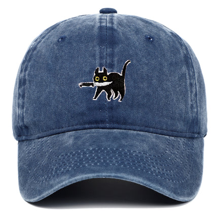 Embroidered Retro Worn Looking Washed-out Outdoor Hat