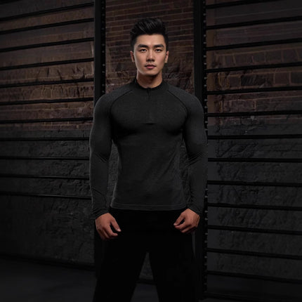 Seamless Long-sleeve Zipper Training Fitness Outdoor Strong Top Slim Fit