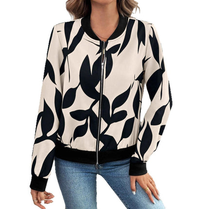Printed Zipper Slimming Temperament Commute Casual Jacket