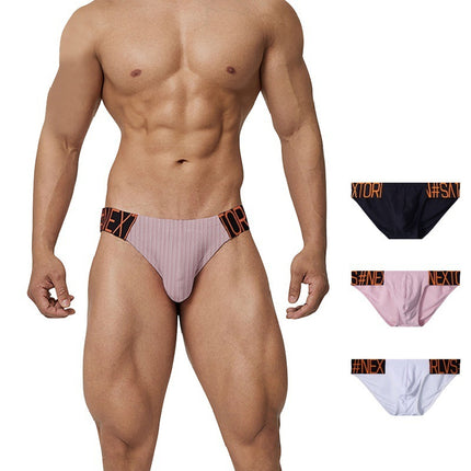 Men's Triangle Underwear High Fork Cotton Comfortable Low Waist Sports Anti-wear Leg Seamless Youth