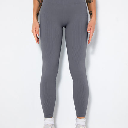 Butt Lifting Yoga Leggings Workout High Waist Tummy Control Ruched Booty Pants, Ribbed Seamless Leggings For Women High Waist Workout Gym Athletic Yoga Pants