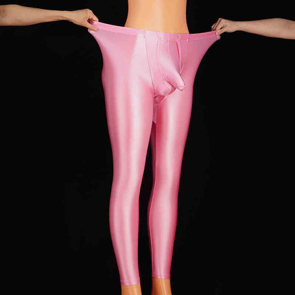 Shiny Sexy Men's Leggings Slim Fit Free Plus Size